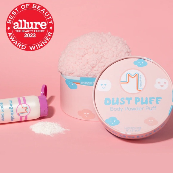 Megababe Pink Body Dust and Puff Set - Picture 2 of 9